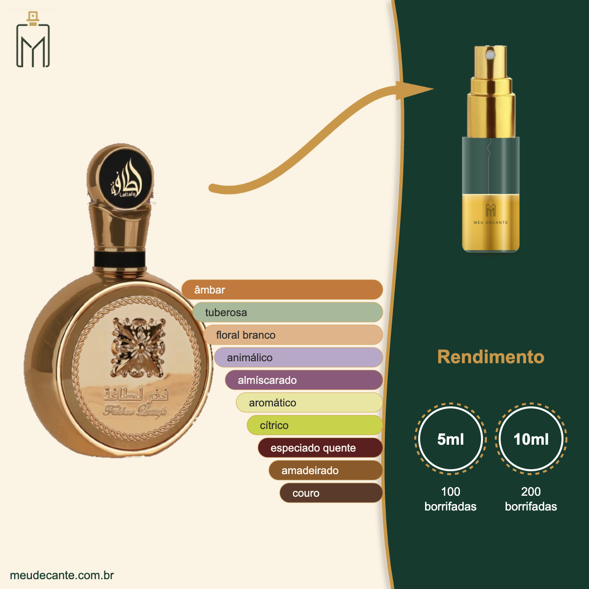 (Decant) Fakhar Gold Extrait Lattafa Masculino